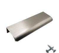 M4TEC Poignée de traction invisible profil porte meuble tiroir Quincaillerie de placard armoire de cuisine chambre garderobe dissimulé caché Inox brossé Série VD3: Entraxe 96 mm pack de 10