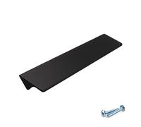 M4TEC Poignée de traction profil bas porte meuble tiroir Quincaillerie de placard armoire de cuisine chambre garderobe Noir. Série VE8: Entraxe 128 mm