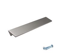 M4TEC Poignée de traction profil bas porte meuble tiroir Quincaillerie de placard armoire de cuisine chambre garderobe Inox brossé. Série VE8: Entraxe 160 mm