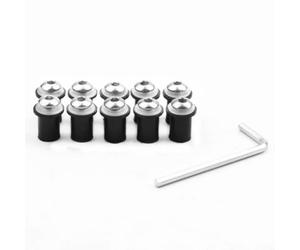 M5 Aluminum Windscreen Bolts 10pcs Fit M5 Aluminum Windscreen(Silver)