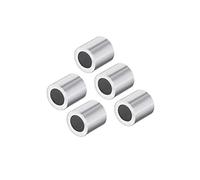 M5 Manchon En Aluminium Simple Tube À Sertir 5mm 13/64 En Fil D'acier Corde Bouton Stop Clips Ferrules De Câble 5 Pcs