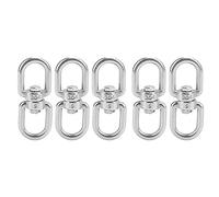 M5 Swivel Hooks 5Pcs | 304 Stainless Steel Eye to Eye Shackle Ring | 130kg / 286.6lb Load Capacity for Wire Ropes/Chains/Rigging | Weather Protected Connector