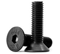 M5 x 12mm 100 pièces vis à tête fraisée hexagonale à tête plate pour clé Allen Acier au carbone 10,9 Noir à six pans creux