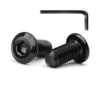 M5 x 16mm 20Pcs Tête Plate Vis D'assemblage à Six Pans Creux, Vis à Tête Plate, Acier Inoxydable A2 V2A, Boulons de Meubles, Filetage Complet, Oxyde Noir (Avec Clé Hexagonale)