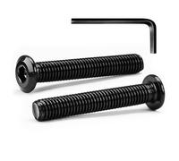 M5 x 50mm 20Pcs Tête Plate Vis D'assemblage à Six Pans Creux, Vis à Tête Plate, Acier Inoxydable A2 V2A, Boulons de Meubles, Filetage Complet, Oxyde Noir (Avec Clé Hexagonale)