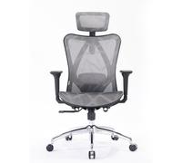 Chaise de bureau ergonomique SIHOO M57S en maille avec support lombaire réglable, accoudoirs 3D, dos haut respirant pour ordinateur (Gris)
