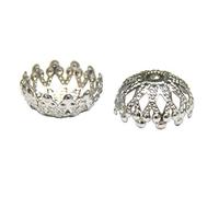 M581 Lot de 30 capuchons de perles en filigrane en acier inoxydable 12 mm Perles intercalaires en métal argenté Pour bijoux, perles, chaîne, bracelet