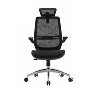 M59AS Chaise ergonomique - Accoudoirs 3D réglables/rabattables,Double dossier soutien lombaire,Coussin selle,Maille haute qualité,BIFMA/SGS,150kg max,Dimensions 43.5x50.5x101.6cm,Noir