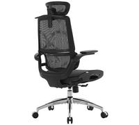 M59AS Fauteuil de Bureau Ergonomique, avec Accoudoirs 3D Relevables, Double Dossier, Maille, Soutien Lombaire Dynamique, Noir