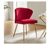 M5TsMAwZf Chaises de Salle à Manger de Ferme Chaise de Salle à Manger en Velours, Petite Chaise vanité Moderne avec Dossier et Pieds métal, élégante d'appoint touffetée sans accoudoirs for Salon(Red)