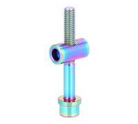 M5x30 35 40mm Titanium Alloy Bicycle Seatpost Fixed Bolt Round Head Screw Premium Anti Corrosion Strong Durable CNC Precision Threads for Bike Seatpost Mounting Titanium Rainbow (M5x40)