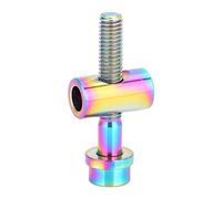 M5x30 35 40mm Titanium Alloy Bicycle Seatpost Fixed Bolt Round Head Screw Premium Anti Corrosion Strong Durable CNC Precision Threads for Bike Seatpost Mounting Titanium Rainbow (M5x30)