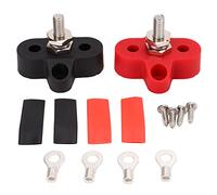 M6 1/4" Bornier de Distribution D'alimentation de Batterie, 48V Barre de Bus Terminale de Voiture avec Couvercle, Bornier de Batterie Connecteur, Borne de Jonction de Goujons pour Camion RVs