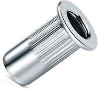 M6 Écrous à rivets aveugles, tête bombée, corps rond rainuré, insert fileté à extrémité ouverte, 6mm Zugnietmutter, écrou moleté en acier zingué, rivet pour acier, alliage, cuivre, plastique (10 pcs.)