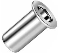 M6 Écrous à sertir aveugles, tête bombée, tige cylindrique, corps rond, insert fileté ouvert, 6mm écrou à sertir en acier zingué, écrou à sertir pour acier, alliage, cuivre, plastique (100 pcs.)