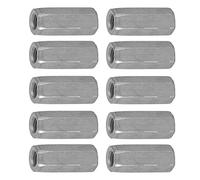 M6 Écrous de Couplage Long Tige Écrou Hex Coupleur Écrou Filetage Femelle Droit Droite Hex Tige Fileté Bar Bar Stud Studding Hex Plaqué Zinc 10Pcs [M6*25]
