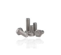 M6 M8 M10 M12 pas 0.75/1.0/1.25/1.5 vis à tête hexagonale externe acier inoxydable DIN933 dents à filetage fin à l'extérieur des taches hexagonales (Size : 16mm, Color : M6 x 0.75 5pcs)