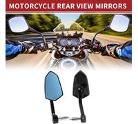 M6 Rétroviseurs De Moto Embouts De Guidon Rétroviseurs Latéraux Montage Réglable En Alliage D'Aluminium Noir Forme Prismatique