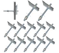 M6 x 100mm Suspente Placo Robuste, 12 Jeux de Cheville a Bascule, Cheville Placo Charge Lourde avec Rondelles et écrous, pour Les Plafonds et Les Plaques de Plâtre