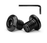 M6 x 10mm 10Pcs Tête Plate Vis D'assemblage à Six Pans Creux, Vis à Tête Plate, Acier Inoxydable A2 V2A, Boulons de Meubles, Filetage Complet, Oxyde Noir (Avec Clé Hexagonale)