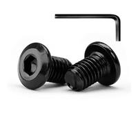 M6 x 12mm 20Pcs Tête Plate Vis D'assemblage à Six Pans Creux, Vis à Tête Plate, Acier Inoxydable A2 V2A, Boulons de Meubles, Filetage Complet, Oxyde Noir (Avec Clé Hexagonale)