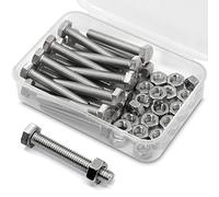 M6 x 30mm 30PCS Boulons à six pans en 304 Acier Inoxydable de Coin Extérieur Vis Hexagonale,Boulons et écrous de Sortilège Ensemble