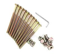 M6 x 65mm Vis à Bois, Lot de 10 écrous de meubles M6 plaqué zinc avec écrous cruciformes pour berceau, lit superposé et lit de bébé(M6*65mm)