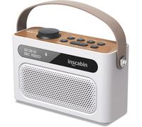 M60 Enceinte Portable Dab/Dab+ Fm Numérique Sans Fil Avec Bluetooth/Son Stéréo/Deux Haut-Parleurs/Double Réveil/Batterie Rechargeable/Beau Design (Blanc)