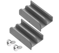M6219 - Lot de 2 rails de bas de porte de douche coulissante (gris) (rail de porte de douche suspendu par le haut), convient pour verre d'épaisseur de 7,1 cm, canaux de 1,27 cm, rail en plastique pour