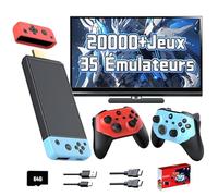 M66 Console de Jeu Rétro 4K, Console de Jeu Émulateur Rétro avec 20000+ Jeux Rétro & 35 Émulateurs, Clé de Vidéo Jeu Plug and Play avec 2 Manettes sans Fil 2,4G, Joysticks 3D Doubles (64Go)