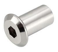 M6x12 Écrous cylindriques, tête creuse, écrous hexagonaux à tête plate Allen pour meubles, écrous hexagonaux à douille à clé Alan galvanisés plaqués zinc, pour boulons de 6mm Bolts (50 pack)