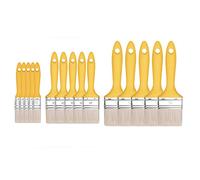 M7 - Lot de 15 Pinceaux Plats, Tailles : 20, 50, 70 mm, Série 37 - Poils Synthétiques, Virole en Acier, Manche en Plastique - 5 Pinceaux de Chaque Taille - pour Lasurer Le Bois et Vernir Le Métal
