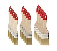 M7 Lot de 15 Pinceaux Plats : 1" (env. 25 mm), 1,5" (env. 38 mm), 2" (env. 50 mm) - 5 Pcs de Chaque - Série 30, Poils Synthétiques - Manche en Bois - Virole en acier - Peinture, Laques, Lasures