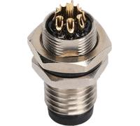 M8 Aviation 8 Pin Plug Connector Waterproof Brass Nickel Plated Shell for Female Socket