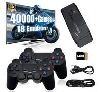 M8 Console de Jeu rétro sans Fil 64G,40000+ Jeux,18 émulateurs,4K Game Stick HDMI Sortie Console Retro Gaming avec Contrôleurs sans Fil 2.4G,Cadeau pour Noël,Plug and Play Arcade Console de Jeu vidéo