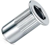 M8 Écrous à rivets aveugles, tête bombée, corps rond rainuré, insert fileté à extrémité ouverte, 8mm écrou moleté en acier zingué, rivet pour acier, alliage, cuivre, plastique (10 pcs.)