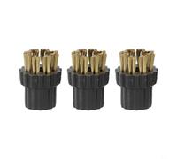 M8 Lot de 3 têtes de brosse pour balai vapeur pour nettoyage efficace du carrelage, des tapis et des tissus d'ameublement (M8 Brosse en cuivre)