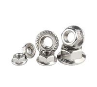 M8 M10 M12 écrous à embase hexagonale à filetage fin 304 écrou de blocage antidérapant en acier inoxydable dentelé Spinlock pas = 1/1.25/1.5(M8 x 1.0mm (5 PCS))