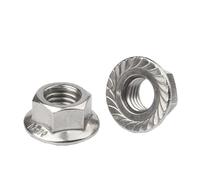 M8 M10 M12 écrous à embase hexagonale à filetage fin 304 écrou de blocage antidérapant en acier inoxydable dentelé Spinlock pas = 1/1.25/1.5(M12 x 1.25mm (2 PCS))