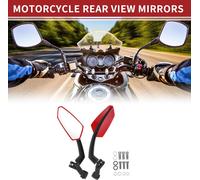 M8/M10 Rétroviseurs De Moto Embouts De Guidon Rétroviseurs Latéraux Montage Ajustable Forme Prismatique En Plastique Rouge