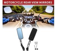 M8/M10 Rétroviseurs De Moto Embouts De Guidon Rétroviseurs Latéraux Montage Réglable Alliage D'Aluminium Noir Forme Carrée En Plastique