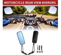 M8/M10 Rétroviseurs De Moto Embouts De Guidon Rétroviseurs Latéraux Montage Réglable En Alliage D'Aluminium Noir Forme Carrée