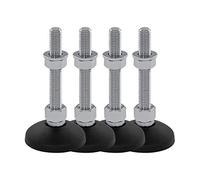 M8-M30 Lot de 4 pieds de nivellement et de pivot en hauteur KF 60 (M10 x 80), Ø 59 mm, filetage M10, longueur 80 mm, plastique/acier, filetage M8-M30