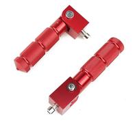 M8 Repose-pieds Universel 2 Pièces - Pliables à 90° pour Moto Électrique, Sportive, Scooter - Support Antidérapant Avant/Arrière (Rouge)