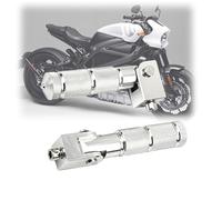 M8 Repose-pieds Universel 2 Pièces - Pliables à 90° pour Moto Électrique, Sportive, Scooter - Support Antidérapant Avant/Arrière (Argent)