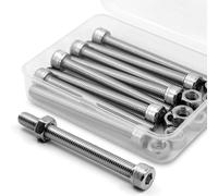 M8 x 100mm 8PCS 304 Stainless Steel Hex Head Bolt Fully Threaded Bolts & Nuts