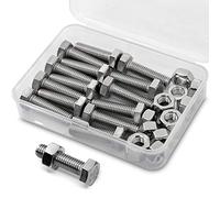 M8 x 20mm 15PCS Boulons à six pans en 304 Acier Inoxydable de Coin Extérieur Vis Hexagonale,Boulons et écrous de Sortilège Ensemble