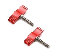 M8 x 40 mm Lot de 2 vis avec poignées Vis moletées réglables (rouge, M8 x 40 mm)