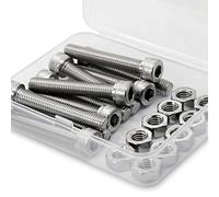 M8 x 60mm 10PCS vis à tête hexagonale acier inoxydable 304 Boulon à tête hexagonale Entièrement Filetée Boulons et écrous