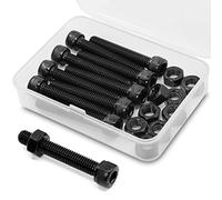 M8 x 60mm 10PCS Vis cylindriques Boulon à tête hexagonale Entièrement Filetée Boulons et écrous en Acier au Carbone 12,9(Noir)